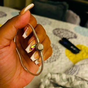 Two tone Pandora snake chain bracelet.